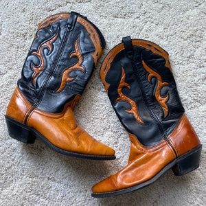 Vintage Dingo Two Toned Leather Cowboy Boots